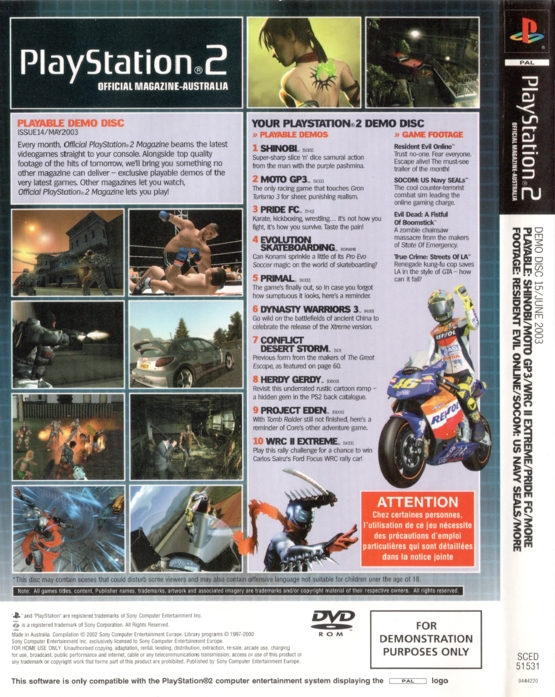 PlayStation 2 Official Magazine-Australia Demo Disc 15 Image 2