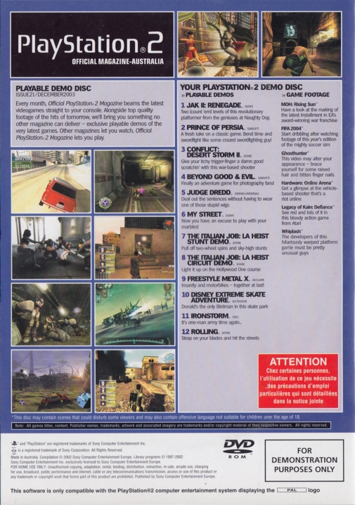 PlayStation 2 Official Magazine-Australia Demo Disc 21 Image 2