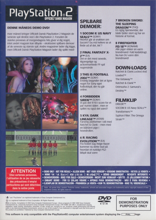 PlayStation 2 Officielt Dansk Magasin Demo DVD 05 Image 2