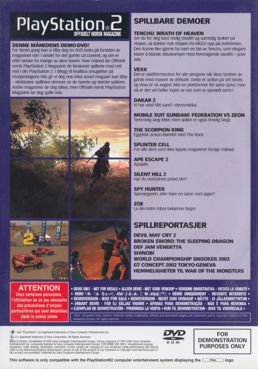 PlayStation 2 Offisielt Norsk Magazine Demo Disc 05 Image 2
