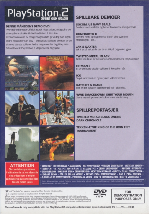 PlayStation 2 Offisielt Norsk Magazine Demo Disc 8 Image 2