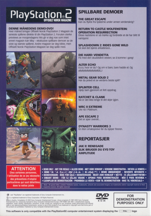 PlayStation 2 Offisielt Norsk Magazine Demo Disc 10 Image 2