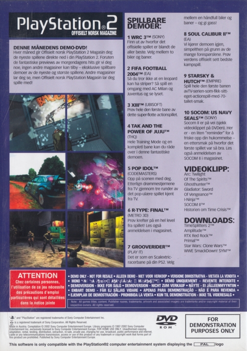 PlayStation 2 Offisielt Norsk Magazine Demo Disc 03 Image 2