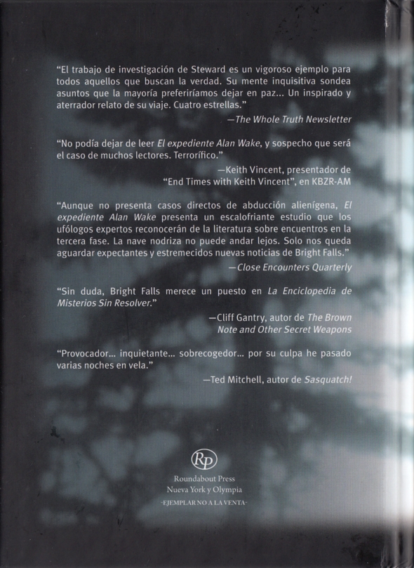 Back of book