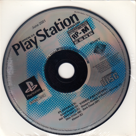 Disc sealed in shrinkwrap on cardboard sheet