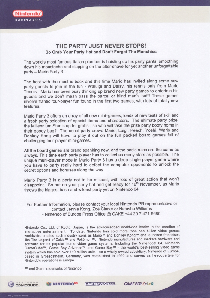 Gaming 24:7 press release 7 Gaming 24:7 press release 7