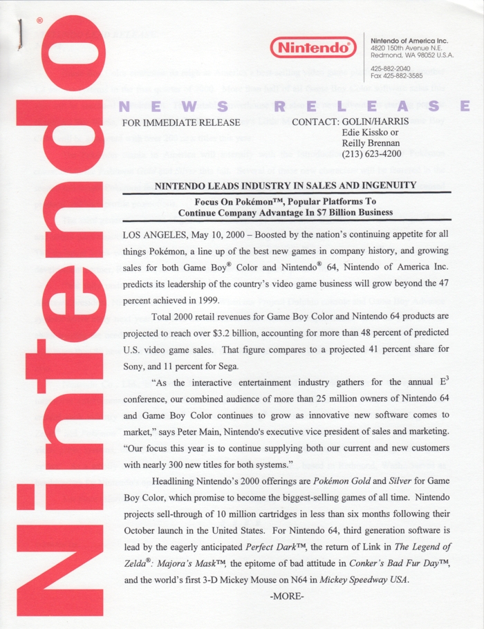 Corporate press release 5, front page