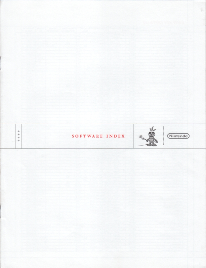 Front of Nintendo Software Index