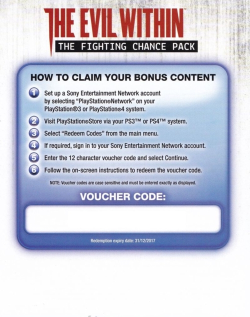 Front of DLC sheet (censored code)