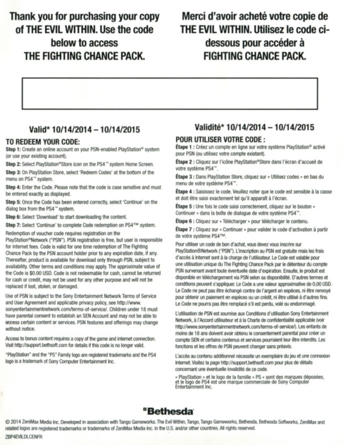 Back of DLC card (code removed) Back of DLC card (code removed)