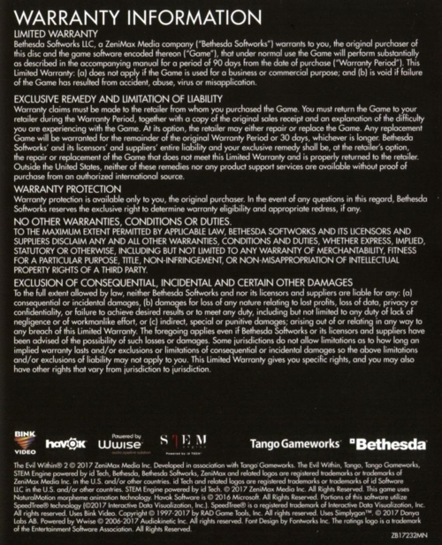 Back of manual