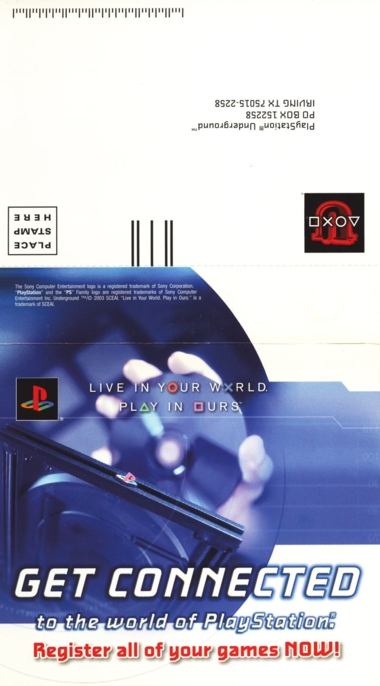 Front of advertisement/ registration card