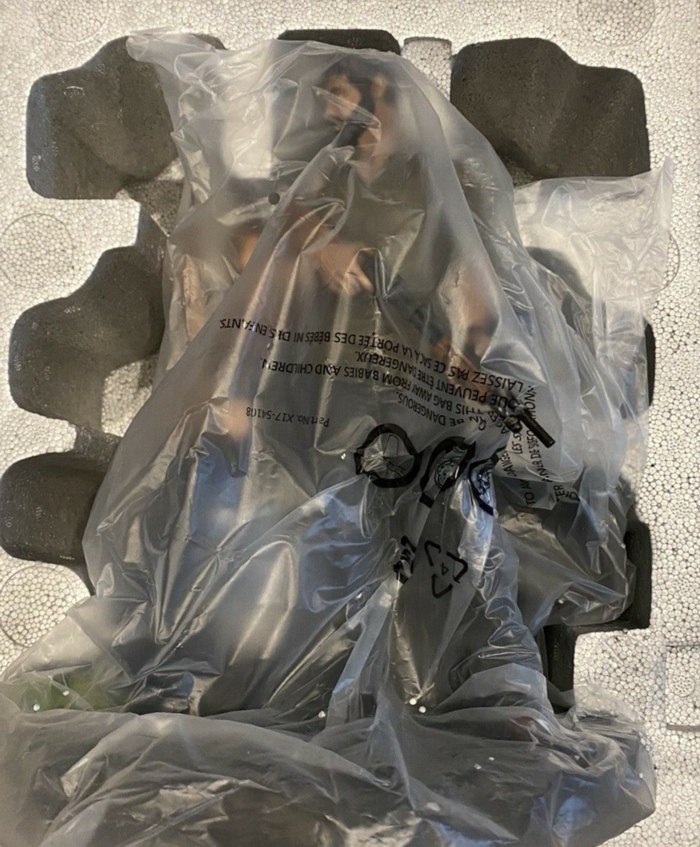 Statue wrapped in plastic