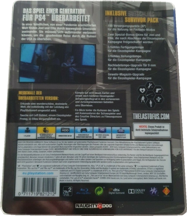 Back of Steelbook inside slipcase Back of Steelbook inside slipcase