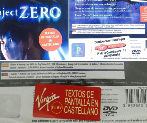 Sticker variant 1 (top) and 2 (bottom) on copies distributed in Spain