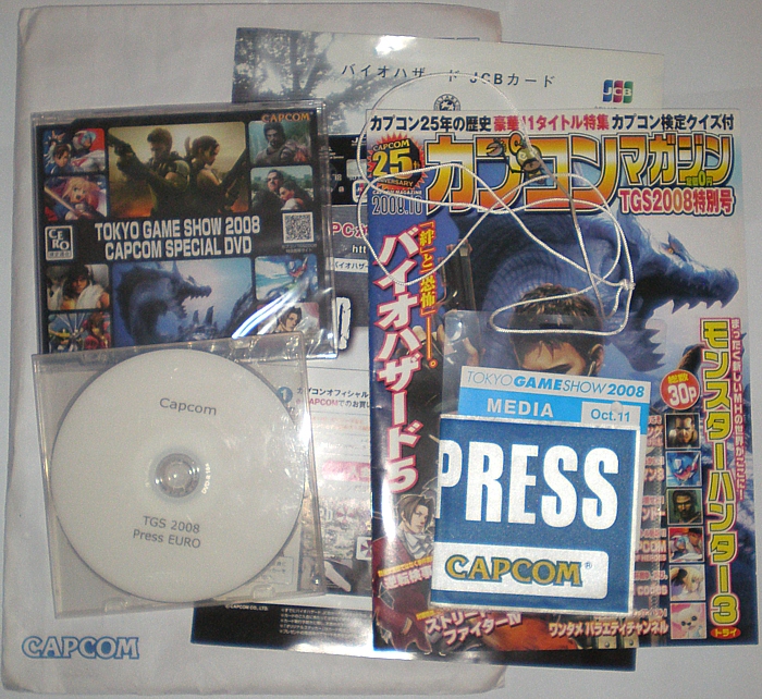 Envelope, public disc, press disc, magazine, ad sheet, and badge