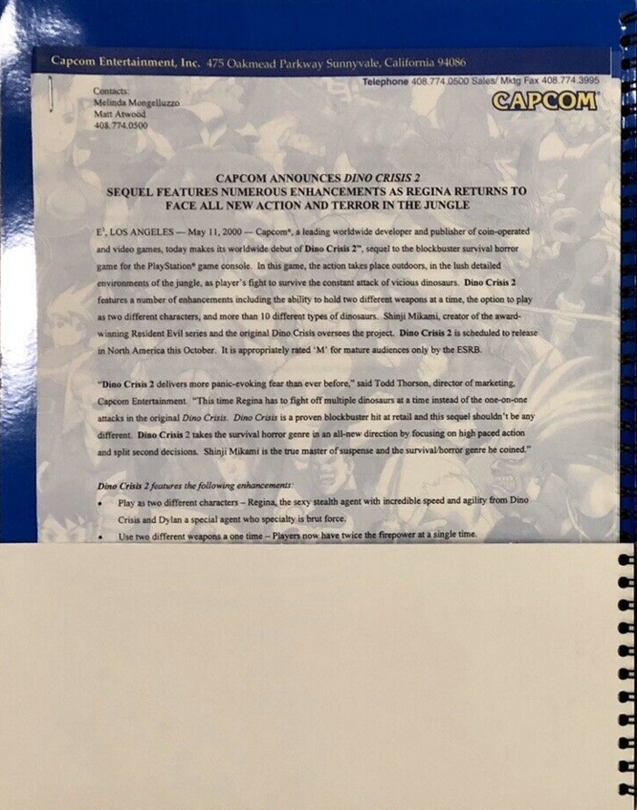 Inside, page 1 with press releases