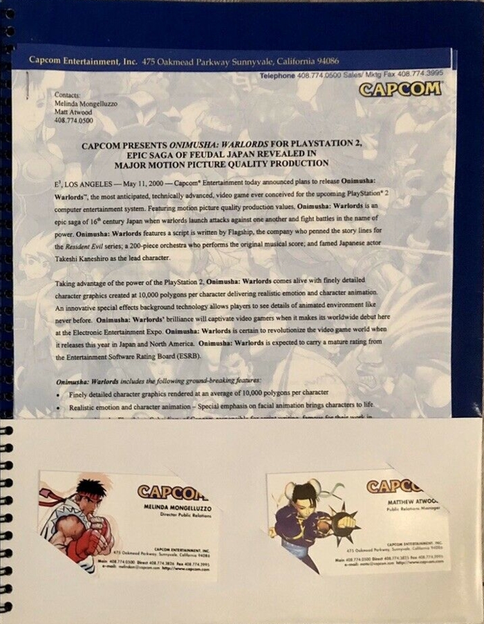 Inside, page 2 with press releases and business cards