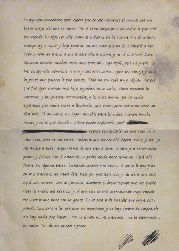 Back of letter (Spanish)