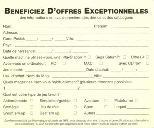 Back of registration card Back of registration card