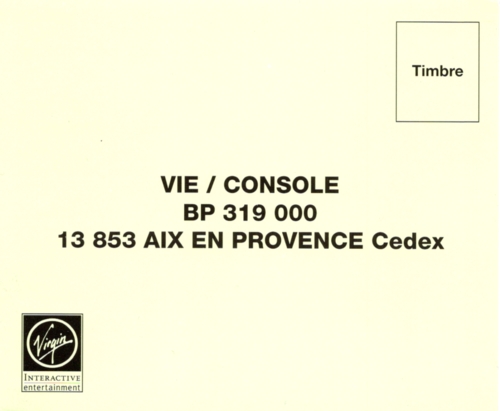 Front of registration card Front of registration card