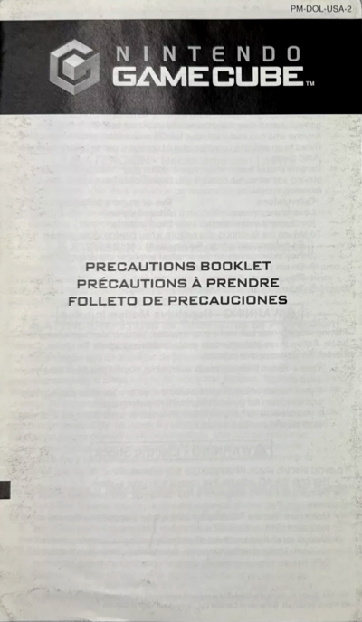 Front of precautions booklet Front of precautions booklet