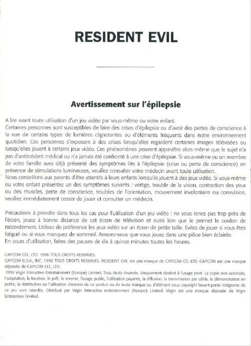 Front of epilepsy warning booklet
