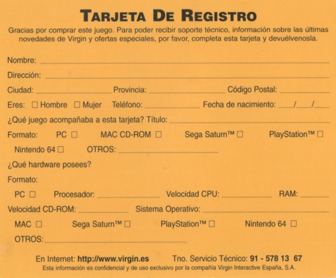 Back of registration card