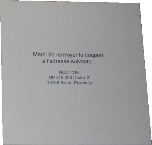 Back of registration card