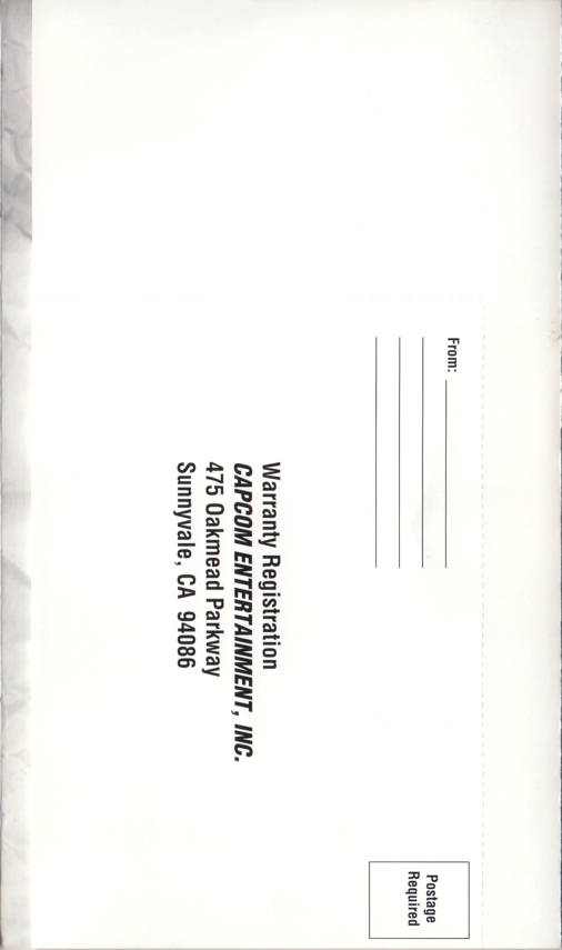 Registration card attached to manual page
