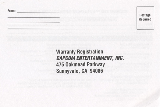 Warranty Registration card