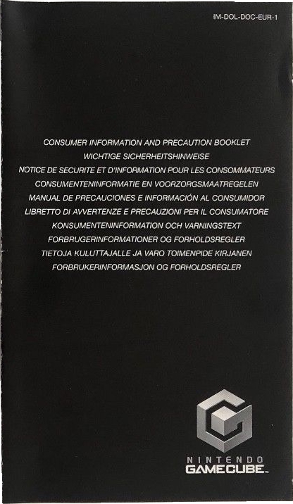 Front of precautions booklet