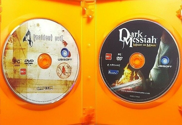 Discs inside orange case