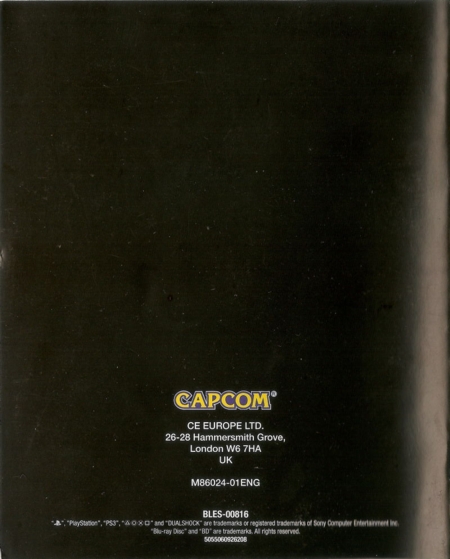 Back of manual