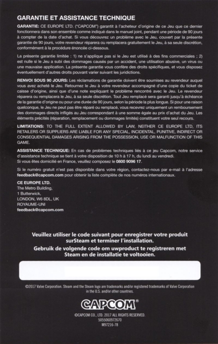 Front of warranty sheet (censored Steam key) Front of warranty sheet (censored Steam key)