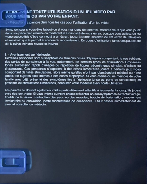 Back of warranty sheet