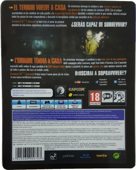 Back of steelbook inside plastic slipcover Back of steelbook inside plastic slipcover