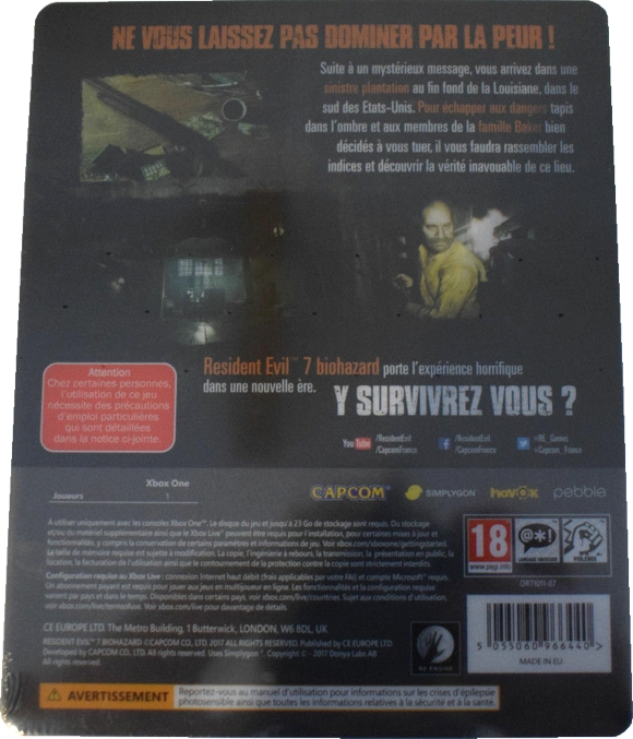 Back of steelbook inside plastic slipcover Back of steelbook inside plastic slipcover