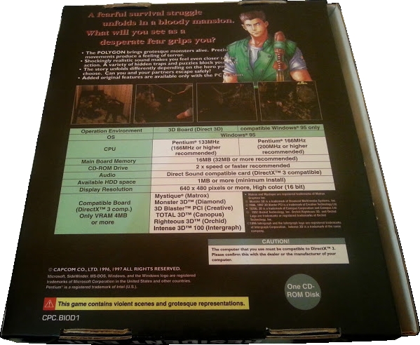 Back of Resident Evil box