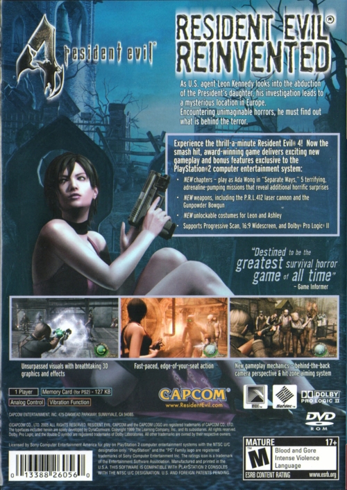 Back of Resident Evil 4 Back of Resident Evil 4