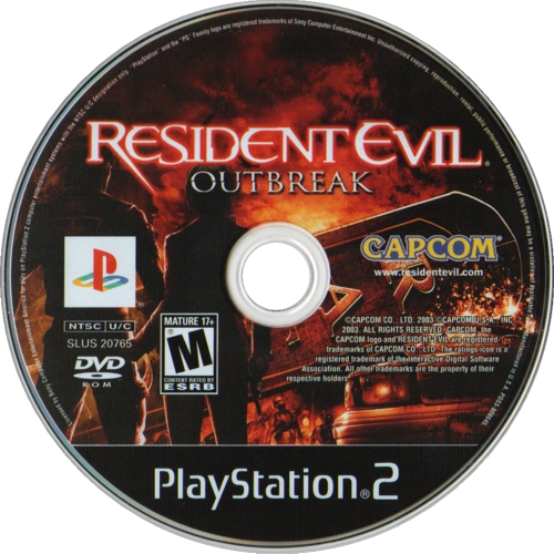 Resident Evil Outbreak disc Resident Evil Outbreak disc