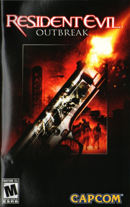 Front of Resident Evil Outbreak manual Front of Resident Evil Outbreak manual