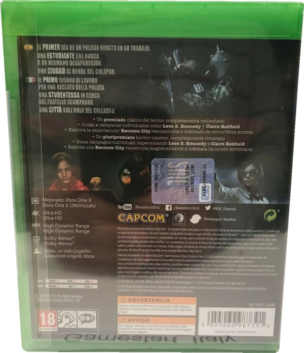 Back of game case inside lenticular case with SIAE sticker Back of game case inside lenticular case with SIAE sticker