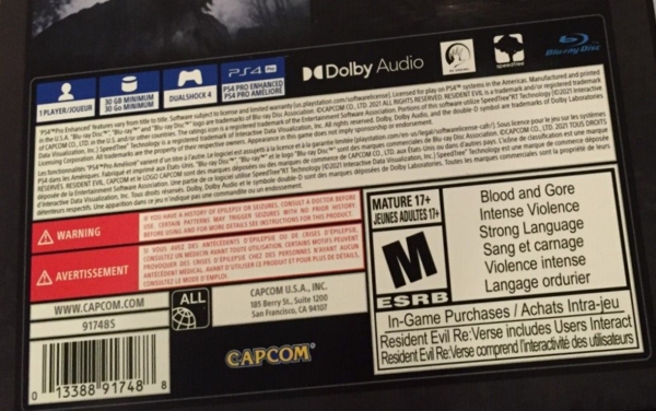 Back of slipcover on box, detail