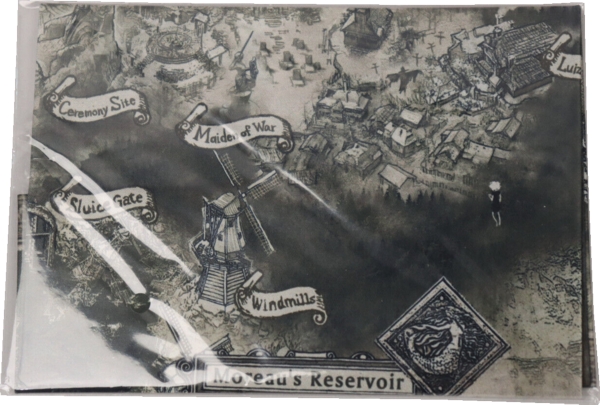 Back of folded cloth map