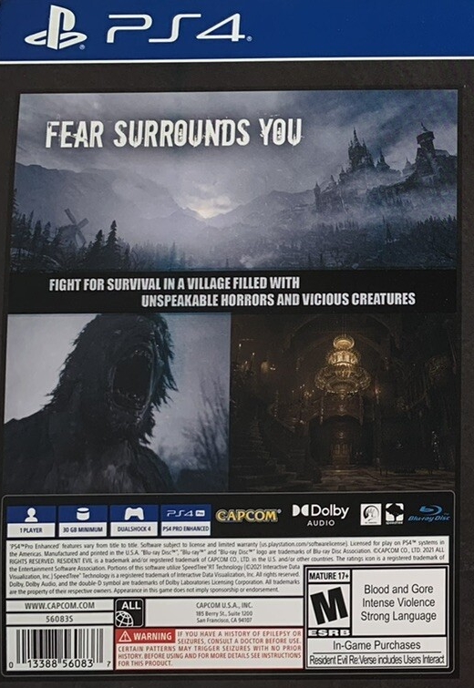 Back of slipcover on box, detail