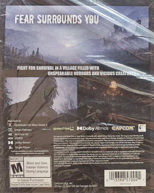 Back of slipcover on box, detail