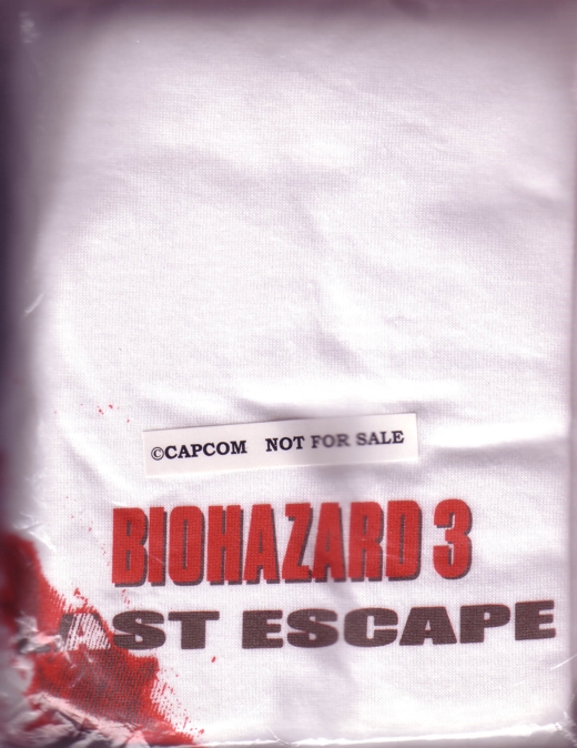 T-shirt inside bag with sticker