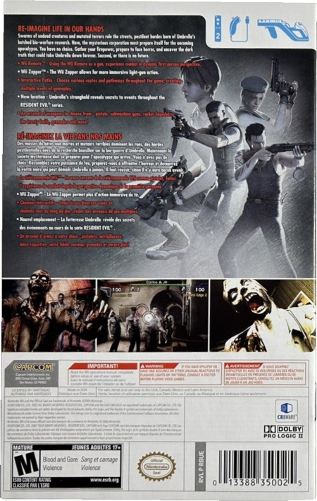 Back of French manual