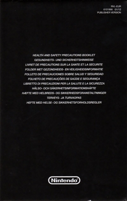 Front of precautions booklet